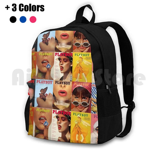 Vintage Magazine Covers Outdoor Hiking Backpack Waterproof Camping Travel