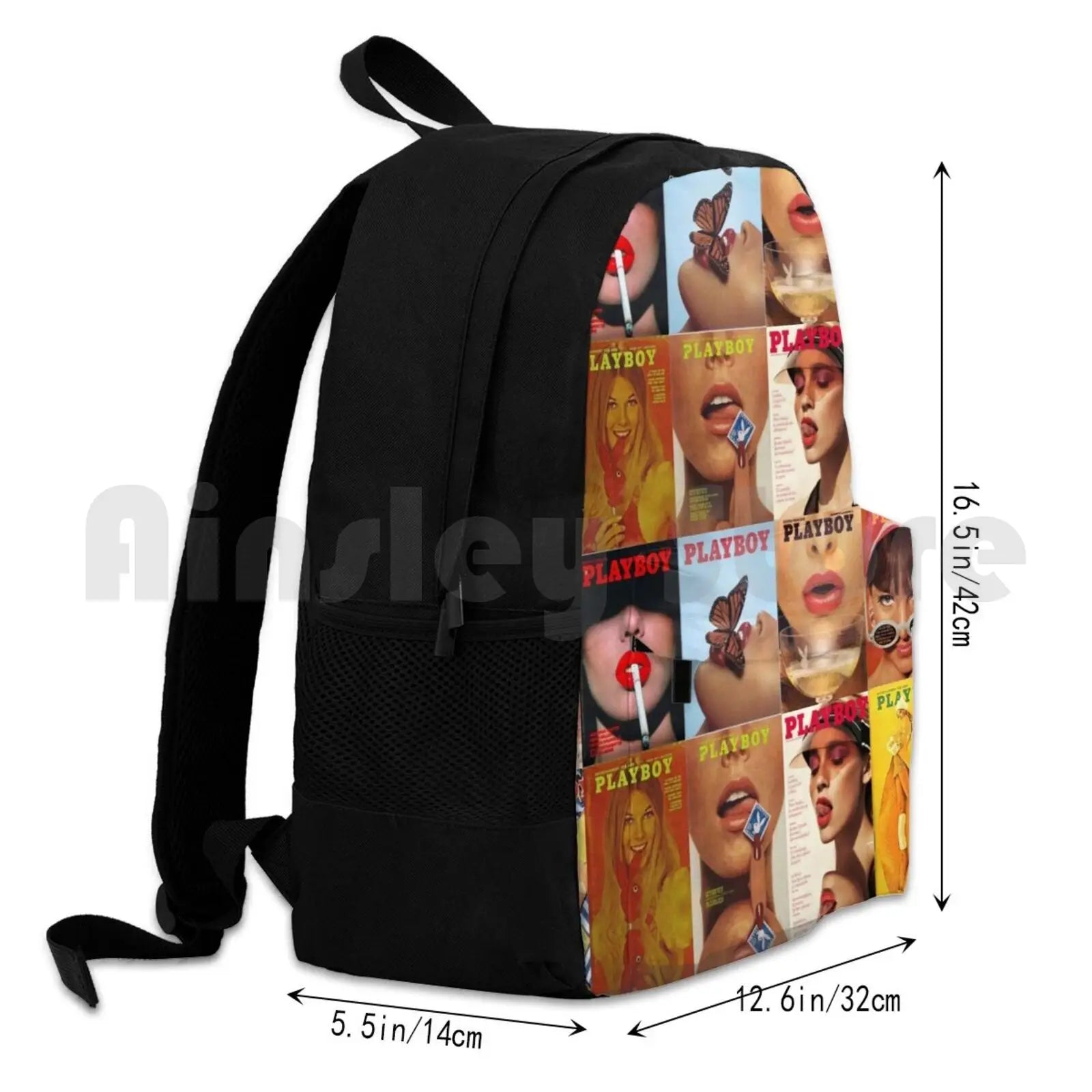 Vintage Magazine Covers Outdoor Hiking Backpack Waterproof Camping Travel