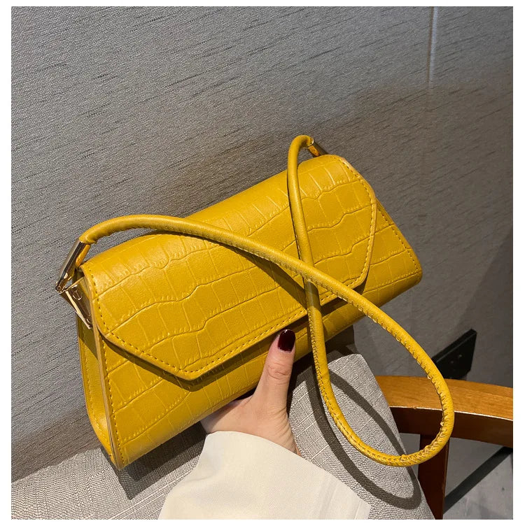 Vintage Crocodile Pattern Ladies Handbag PU Leather Women Shoulder Bag