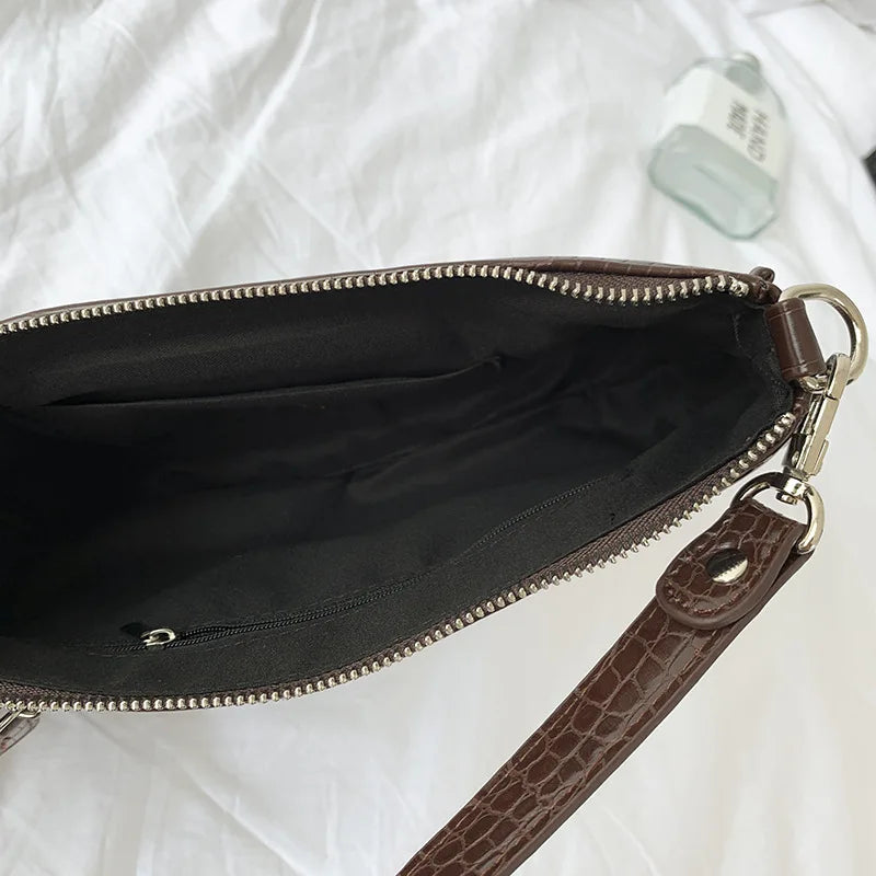 Vintage Crocodile Pattern Women Purse Handbags Ladies Small Shoulder Bag