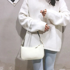 Vintage Crocodile Print Women Handbags Ladies Flap Small Shoulder Bags