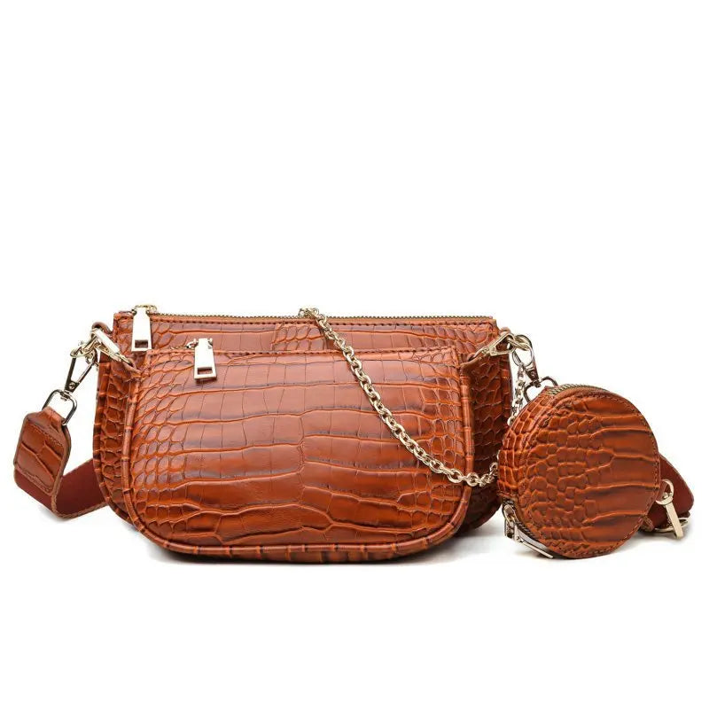 Vintage Crocodile Shoulder Bags Chains Handbags Crossbody Messe