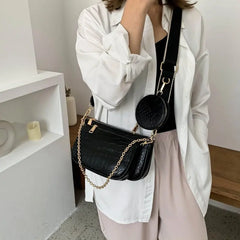Vintage Crocodile Shoulder Bags Chains Handbags Crossbody Messe