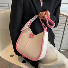 Vintage Crossbody Bags With Scarves PU Leather Shoulder Bag Women's Handbags