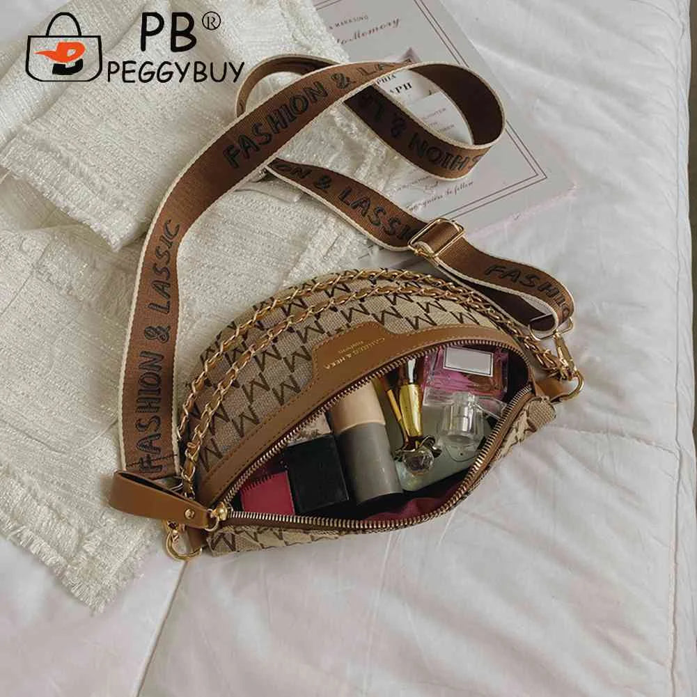Vintage Crossbody Sling Bag for Women Chains Phone Pouch Wide Strap