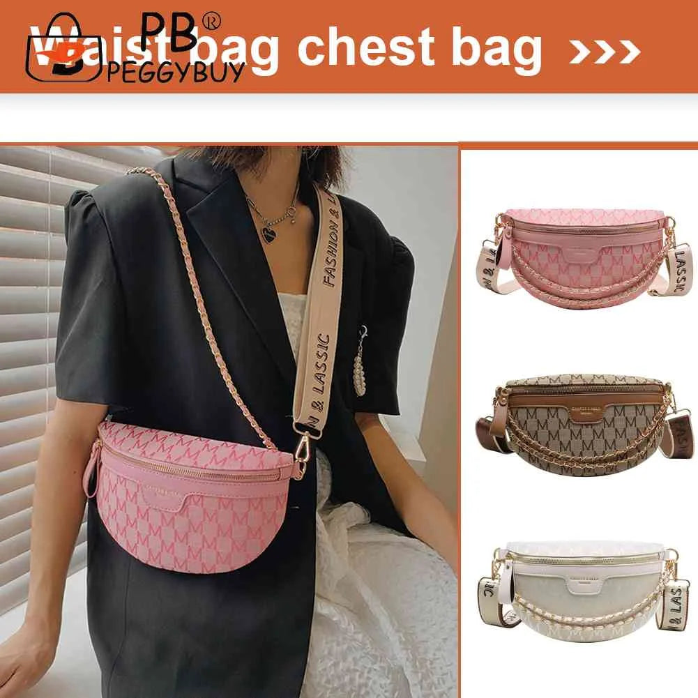 Vintage Crossbody Sling Bag for Women Chains Phone Pouch Wide Strap
