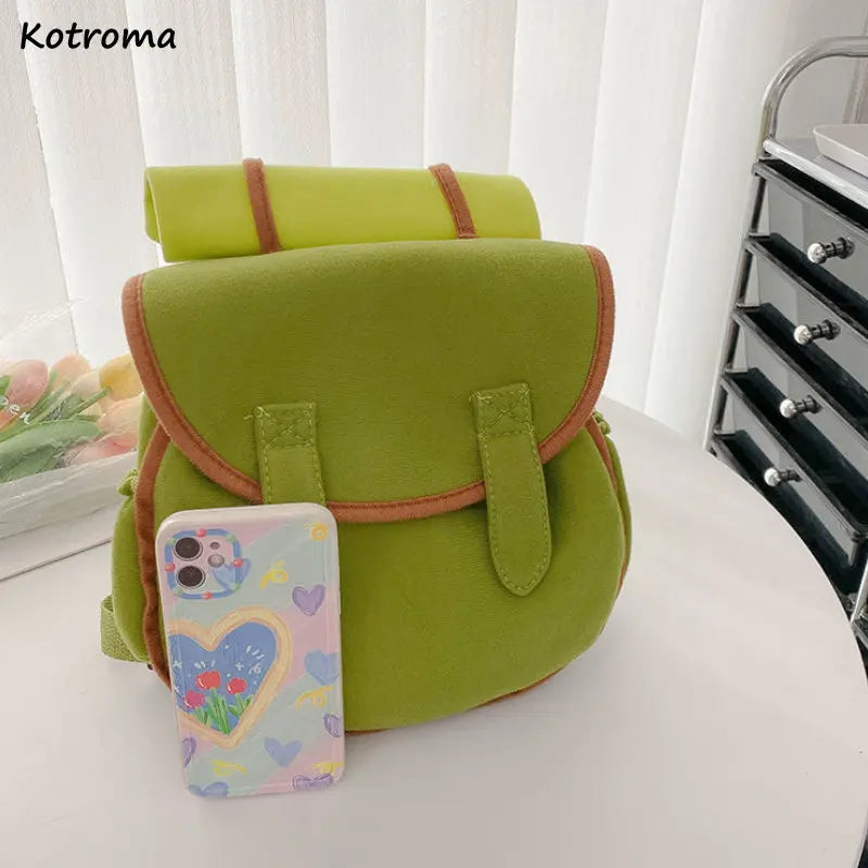 Vintage Waterproof Nylon Backpack Women Student Travel Outdoor Bag