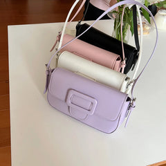 Vintage Women Underarm Bag Solid Female Girls Small Shoulder Bags PU Leather Lad