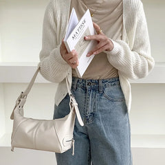 Vintage Small Shoulder Bag Soft Pu Leather Ladies Underarm Bag