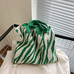 Vintage Large Capacity Woolen Shoulder Bag for Women