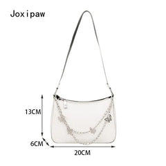 Vintage Diamond Lattice Crossbody Bag for Women Girl Butterfly Chain Pu Shoulder