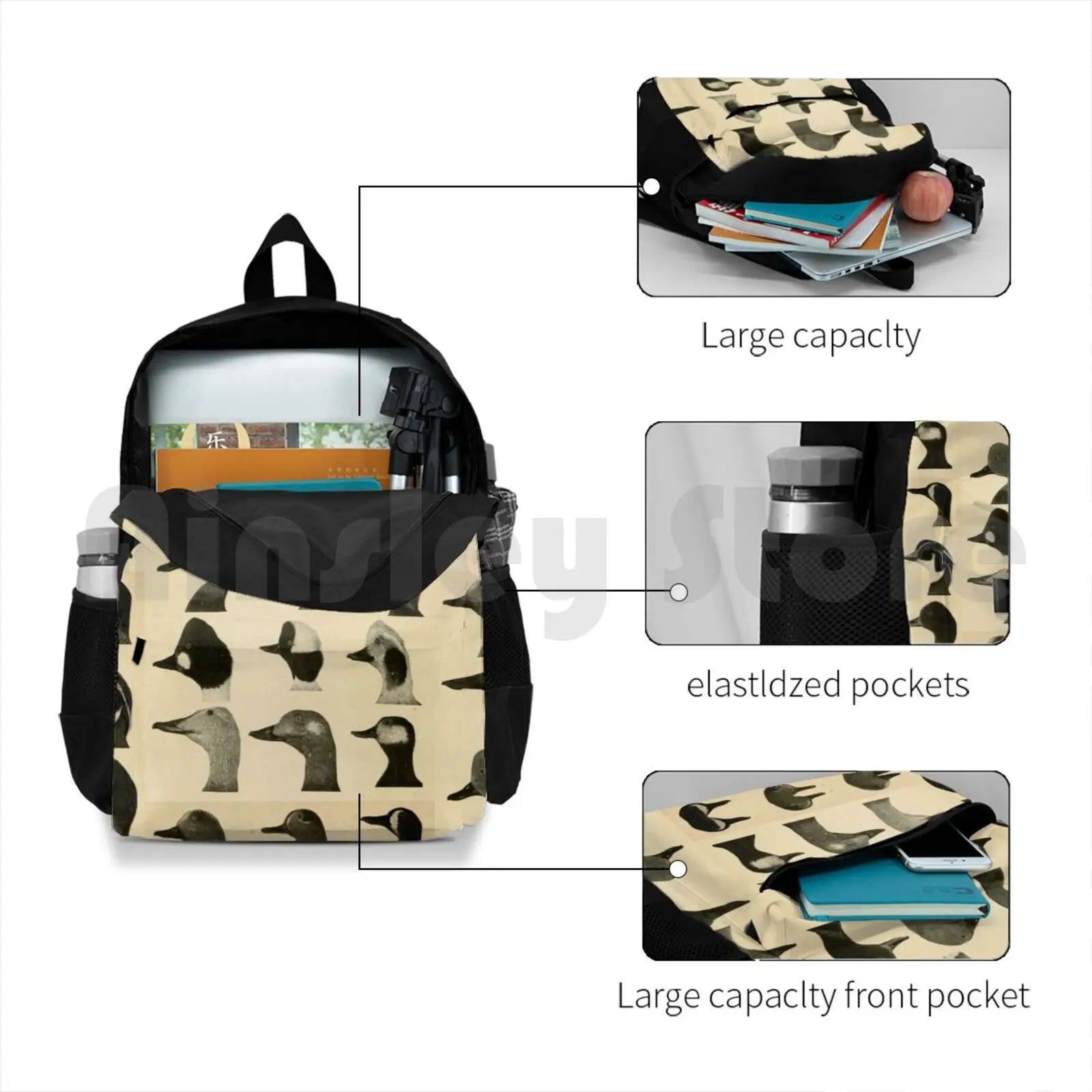 Vintage Duck Heads Outdoor Hiking Backpack