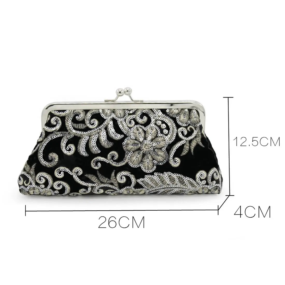 Vintage Floral Evening Clutch Chain Crossbody Bag Party Purse