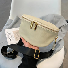 Vintage Fanny Pack Woman Banana Waist Bag Wide Shoulder Strap Crossbody Chest Ba