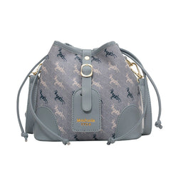 Vintage Women's Handbag PU Leather Bucket Shoulder Messenger Bag