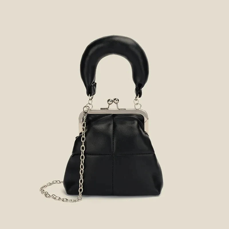 Vintage PU Leather Chain Women Shoulder Crossbody Messenger Bag Shell Lock
