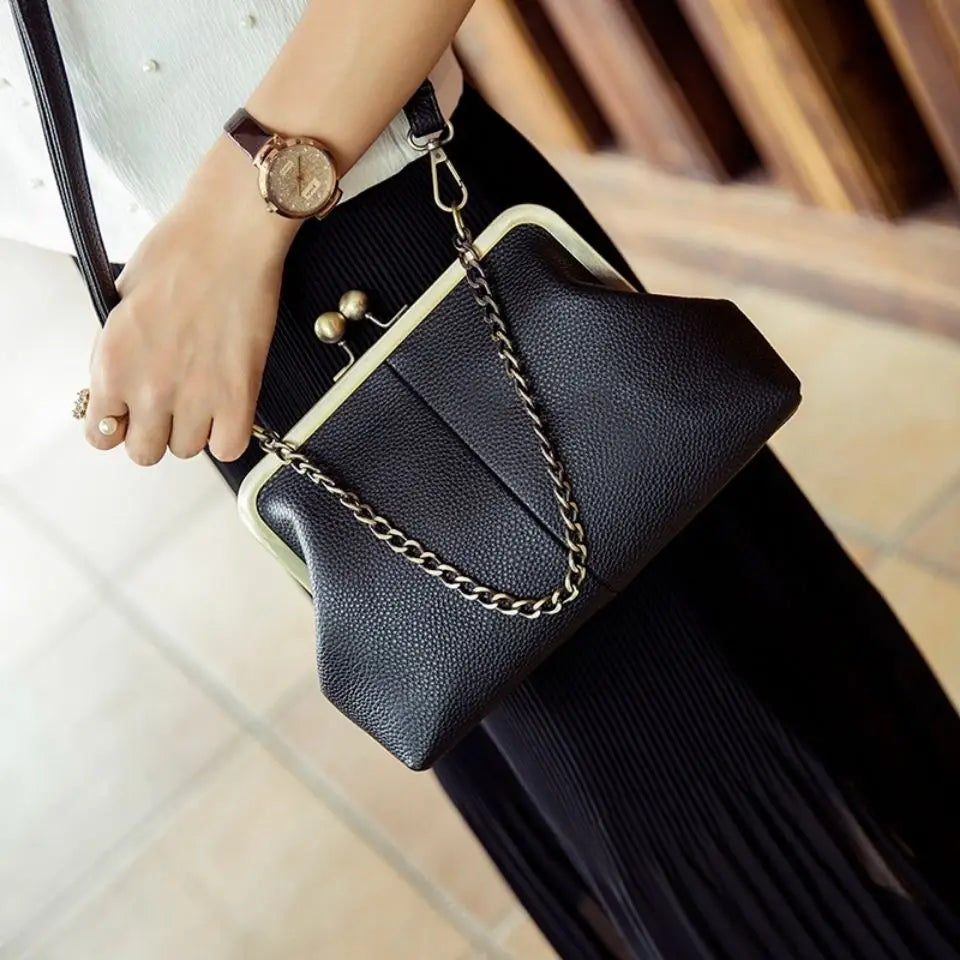 Vintage PU Leather Chain Tote Bags Women's Handbags