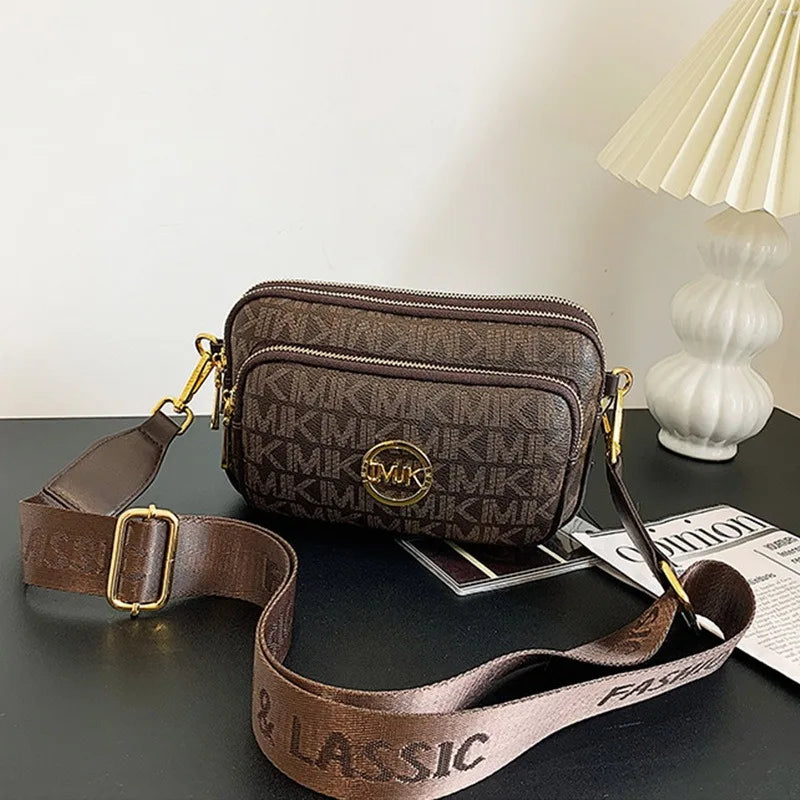 Vintage Printed Shoulder Bag Women'S Chest Bag Pu Leather Bag