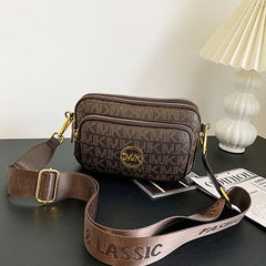 Vintage Printed Shoulder Bag Women'S Chest Bag Pu Leather Bag