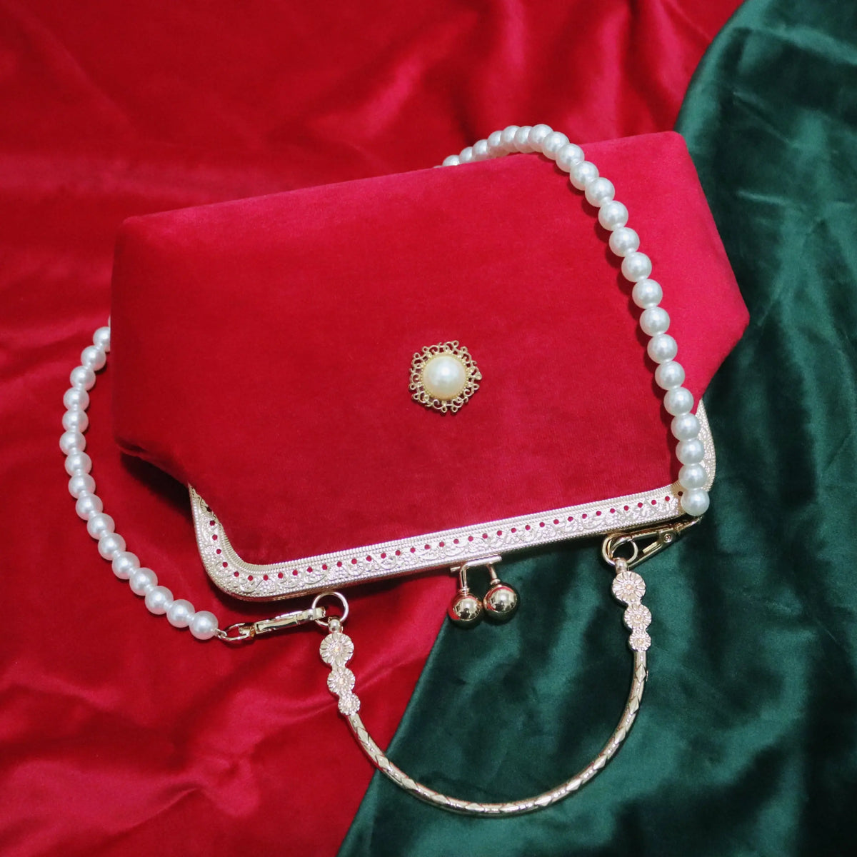 Vintage Women's Handbags Crossbody Bag Bead Diamond Lay Bag Shell Lock Bags