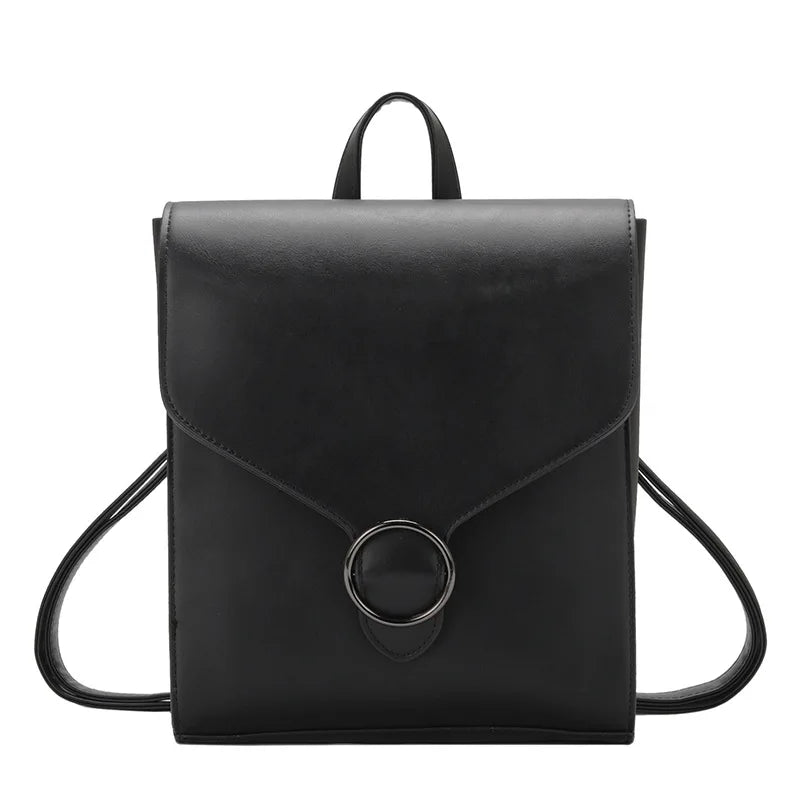 Vintage Women's PU Leather Backpack Girls School Bag
