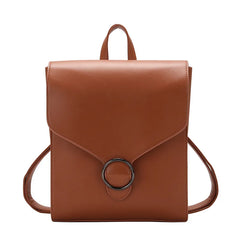 Vintage Women's PU Leather Backpack Girls School Bag