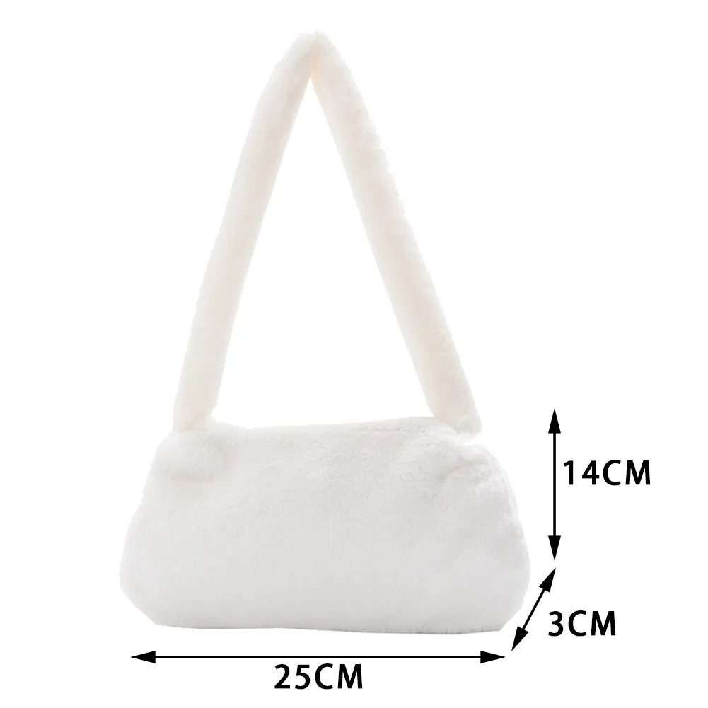 Vintage Animal Pattern Plush Mini Shoulder Bag