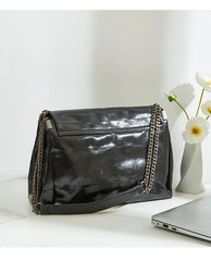 Vintage Female Soft Shoulder Bag Summer Flap with Chains