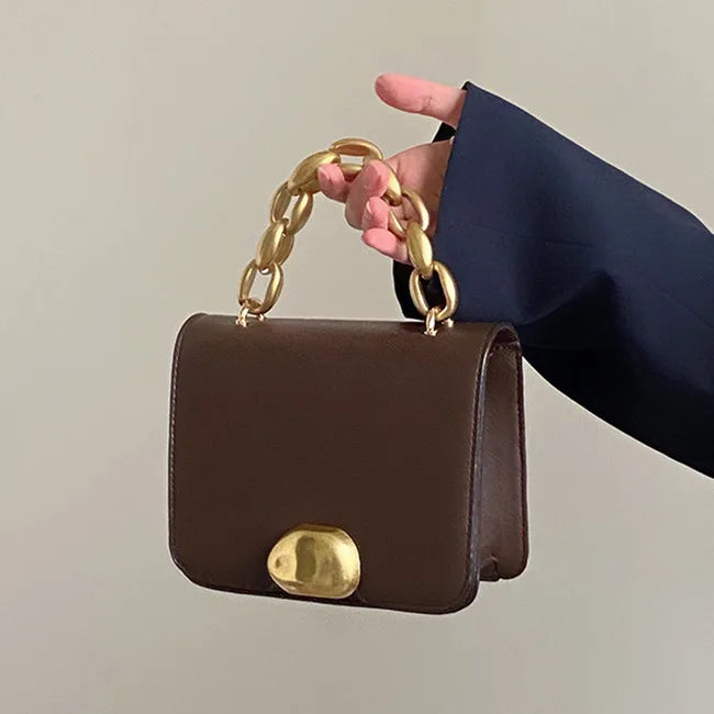 Vintage Flap Bag Chain Crossbody PU Leather Handbags