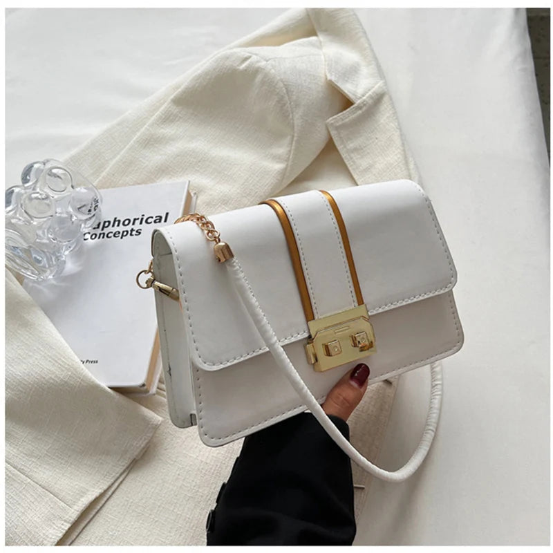 Vintage Flap Shoulder Bags PU Leather Underarm Messenger Bag for Women