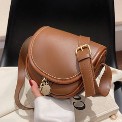 Vintage Flip Saddle Bag PU Leather Women's Handbag Shoulder Messenger Bag