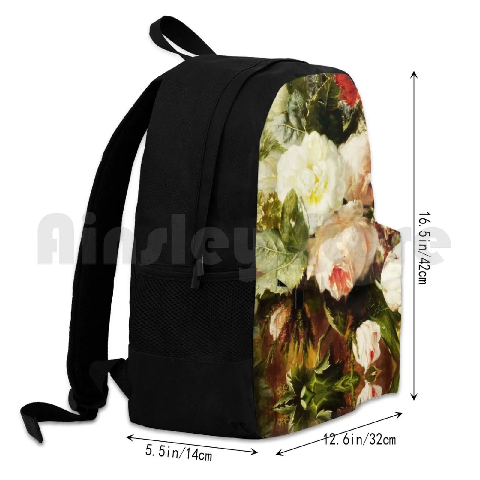Vintage Floral Oil Painting Outdoor Hiking Backpack