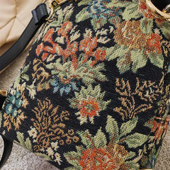 Vintage Flower Embroidery Canvas Backpacks Women Mini Ethnic Backpack