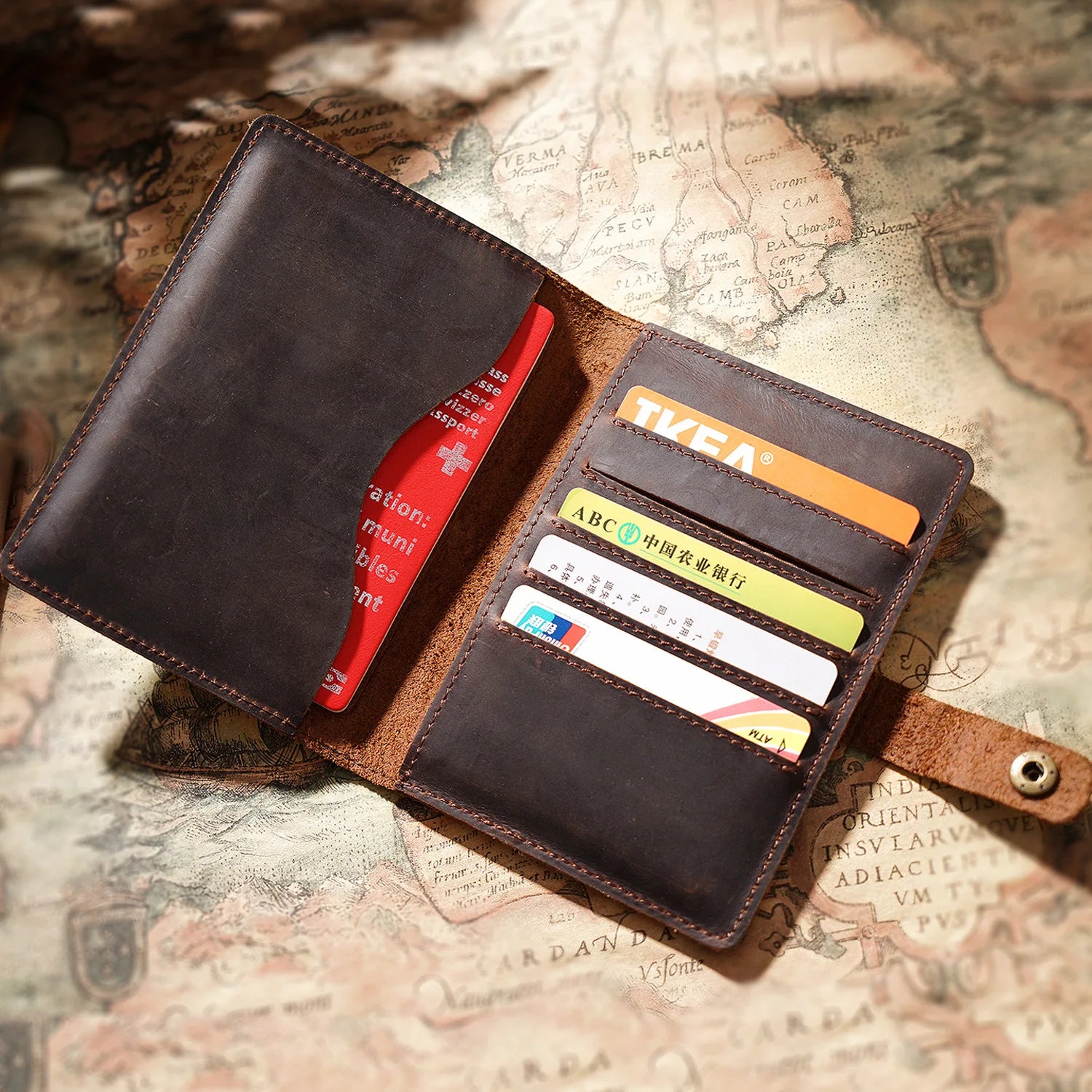 Vintage Leather Passport Cover for Men