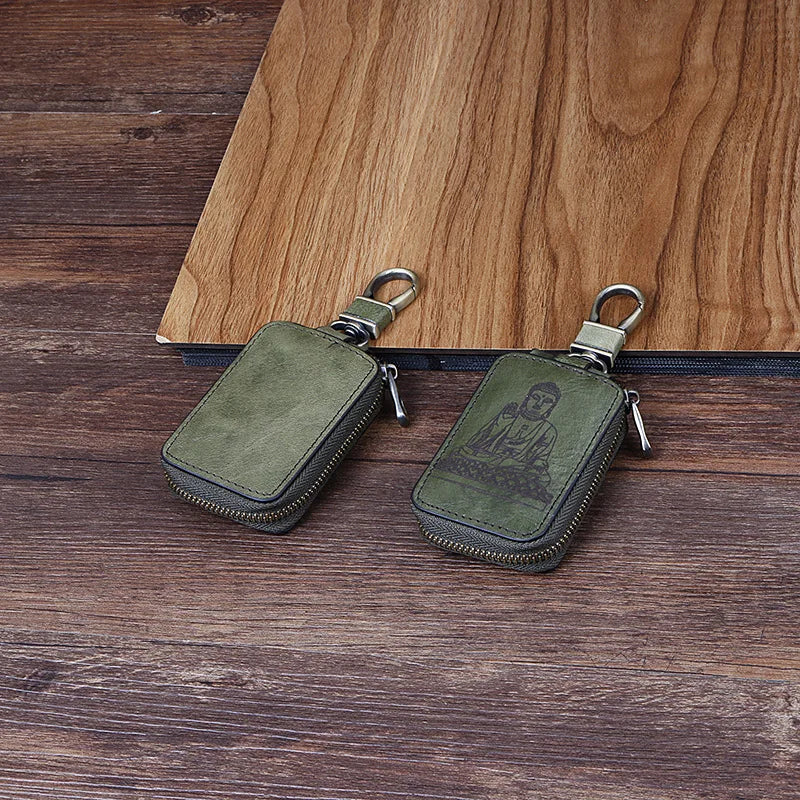 Vintage Leather Car Key Bag for Men and Women