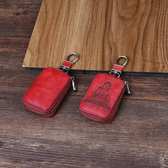 Vintage Leather Car Key Bag for Men and Women