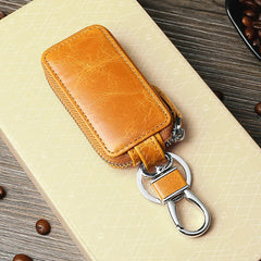 Vintage Leather Car Key Holder Keychain Men Housekeeper Women Key Case Bag