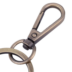 Vintage Leather + Copper Car Key Case Holder Ring Men Women's Key Chain Wallet