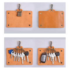 Vintage Leather Key Wallet Housekeeper Men Women Key Holder Organizer Pouch