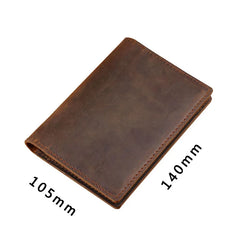 Vintage Leather Passport Case Men Travel Wallet Document Organizer