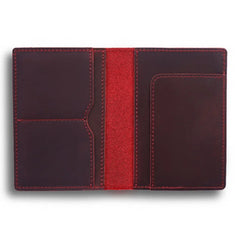 Vintage Leather Passport Case Men Travel Wallet Document Organizer