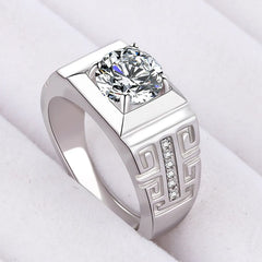 Vintage Geometric Moissanite Zircon Diamond Rings