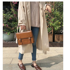 Vintage Girls Student Handbags PU Leather Ladies Messenger Bag