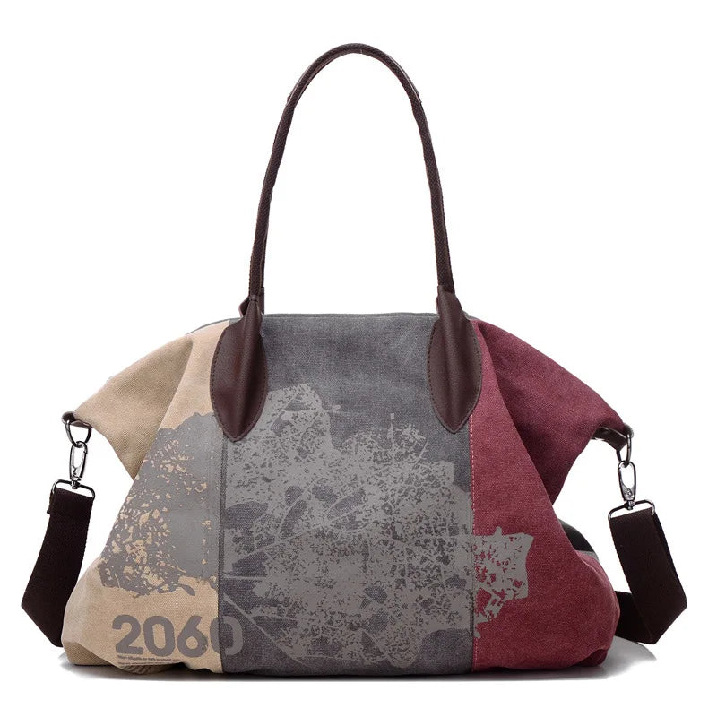 Vintage Graffiti Canvas Handbag Female Shoulder Bag