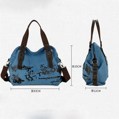 Vintage Graffiti Women Bag Canvas Handbag Female Famous Shoulder Bag Ladies Tote