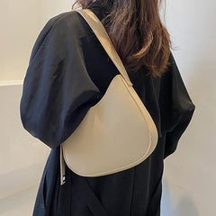 Vintage PU Leather Shoulder Bag Half-Moon Underarm Bag