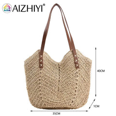 Vintage Hand Woven Women Shoulder Bag Bohemian Summer Travel