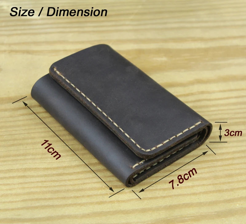 Vintage Leather Key Holder Men Key Wallet Keychain Women Key Case Bag