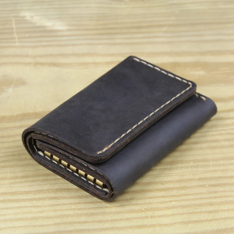 Vintage Leather Key Holder Men Key Wallet Keychain Women Key Case Bag