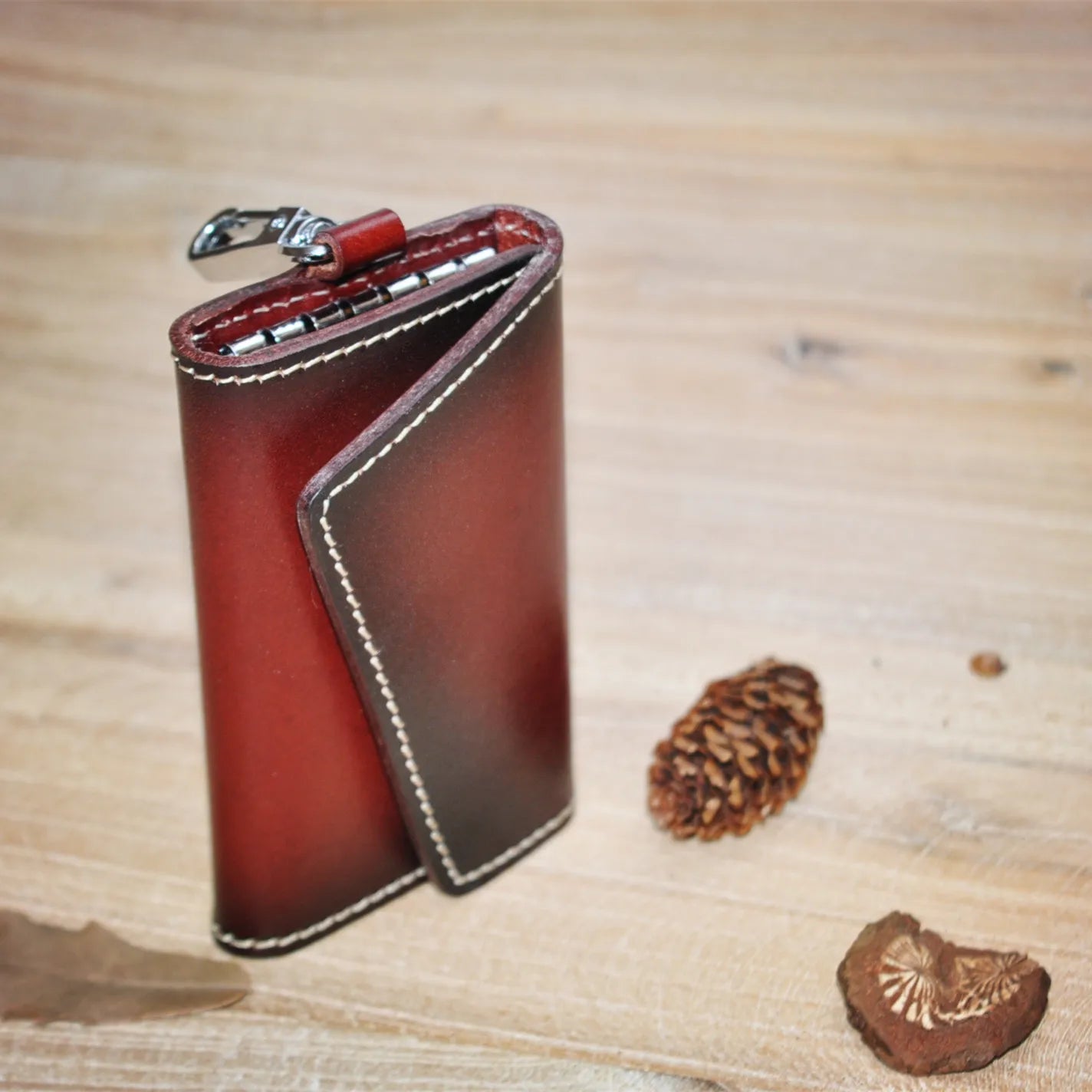 Vintage Leather Key Holder Wallet Men Smart KeyChain Bag